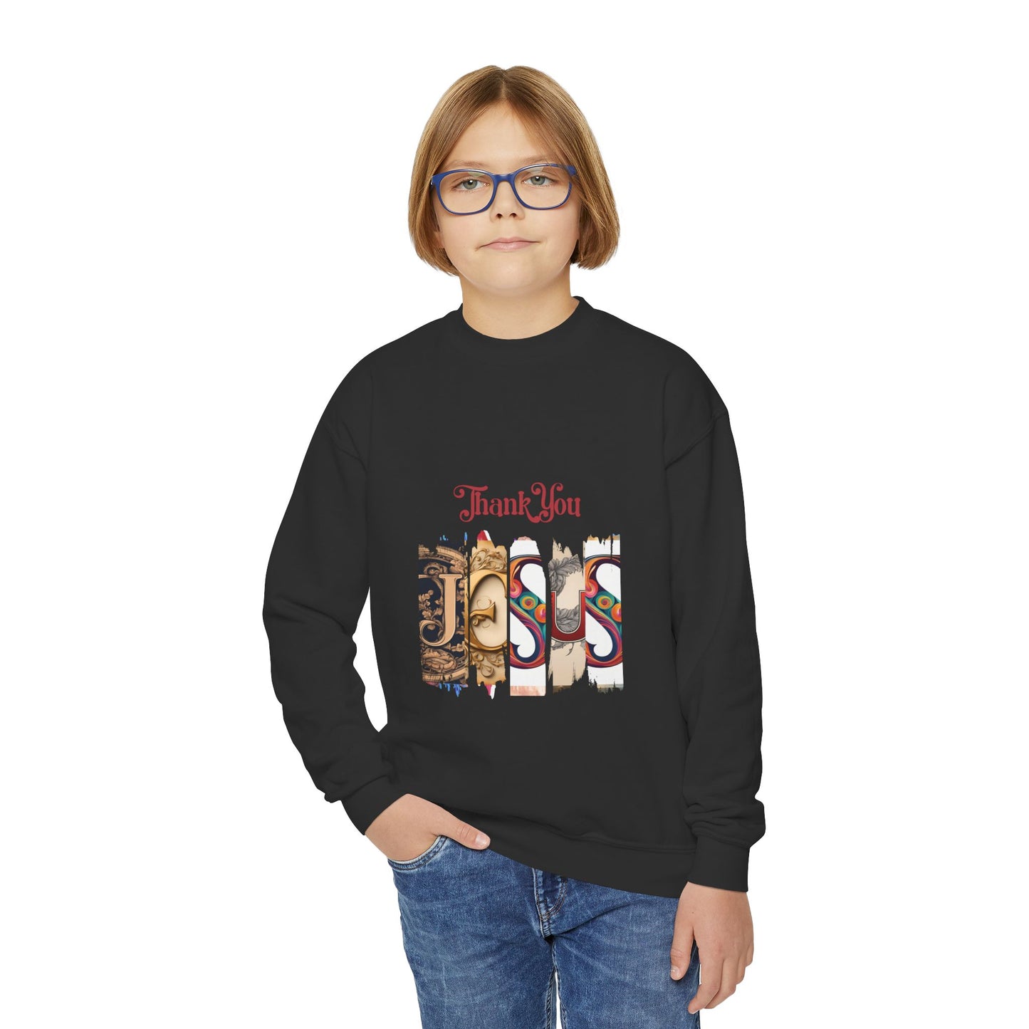 Thank You Jesus Youth Crewneck Sweatshirt