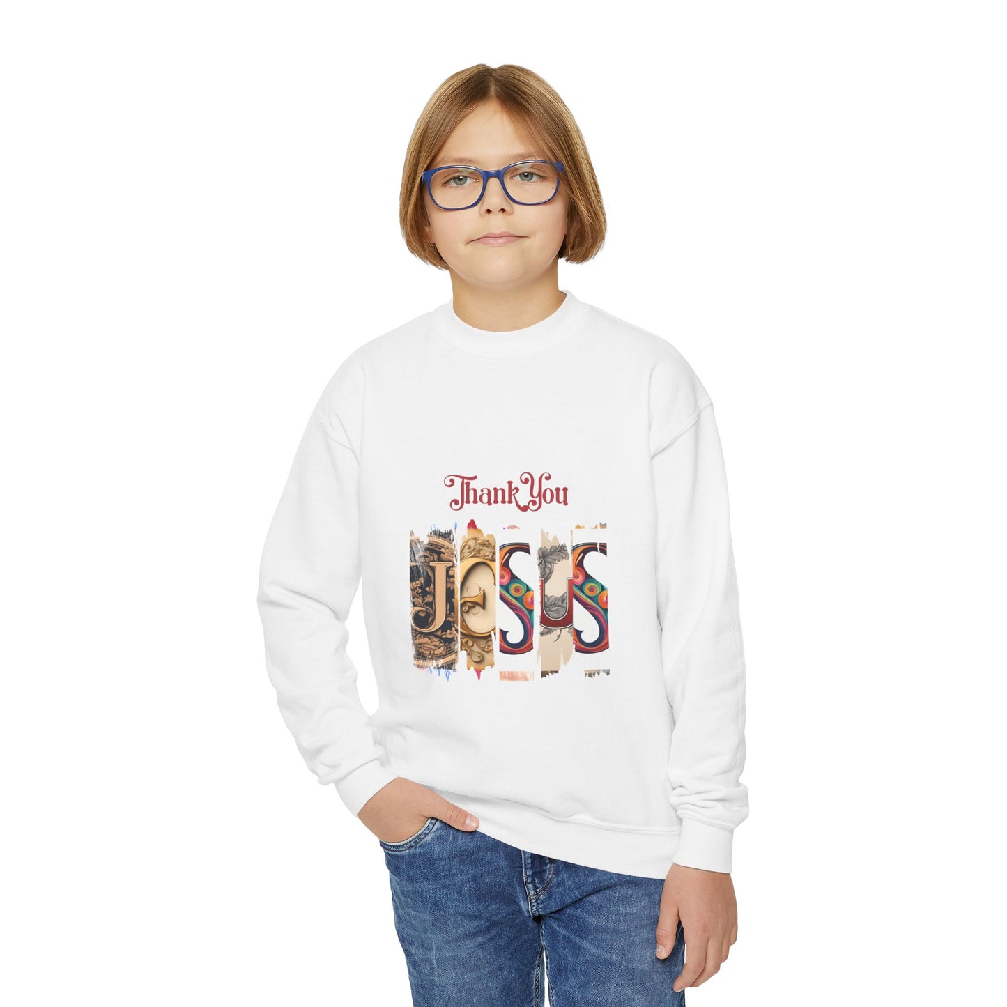 Thank You Jesus Youth Crewneck Sweatshirt