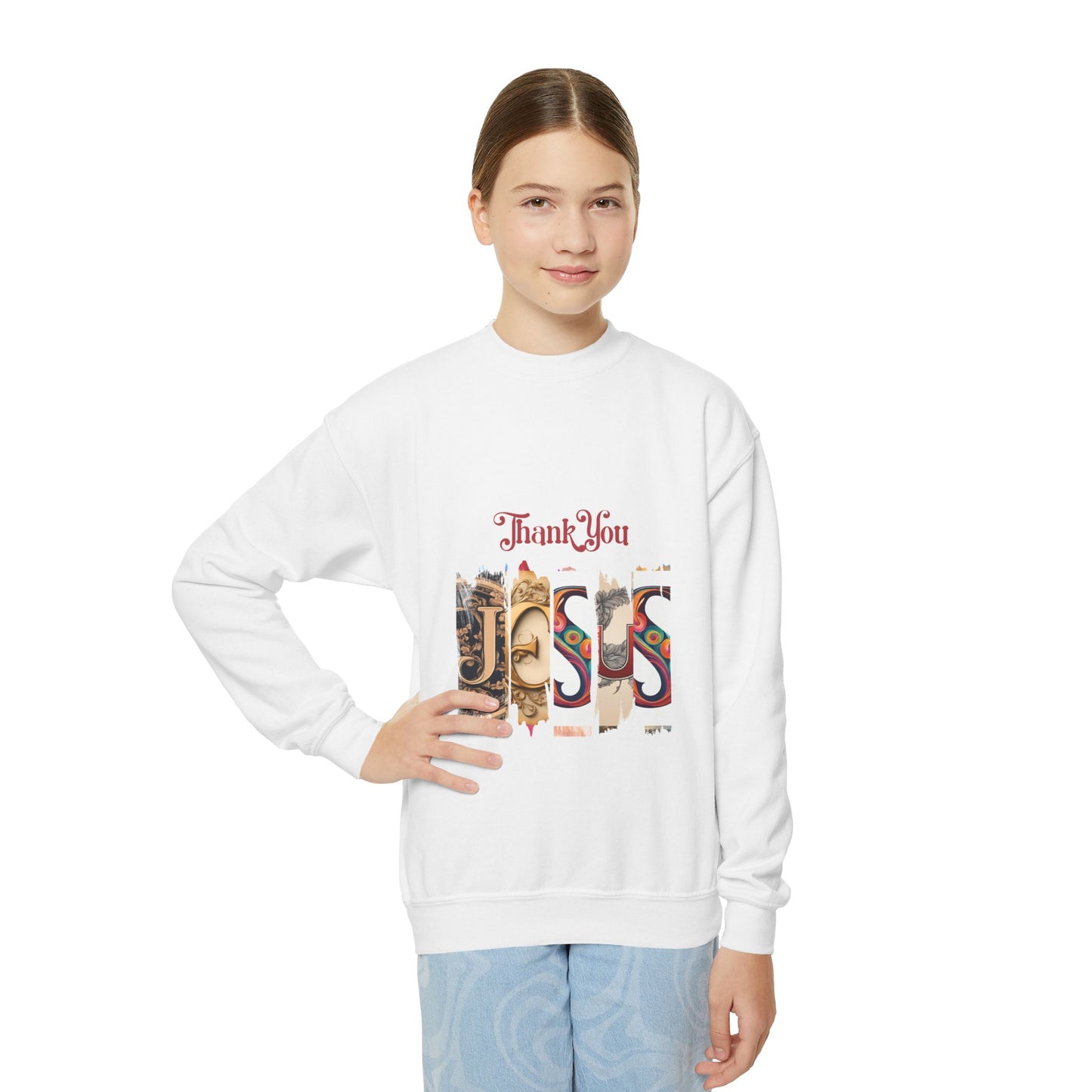 Thank You Jesus Youth Crewneck Sweatshirt